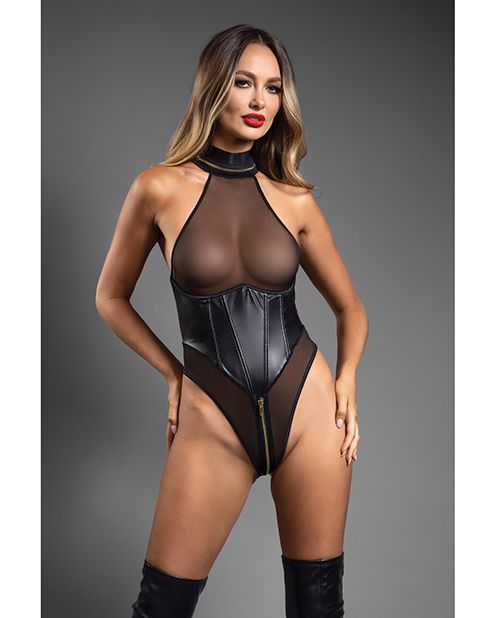 Domina Sheer Mesh Halter Teddy