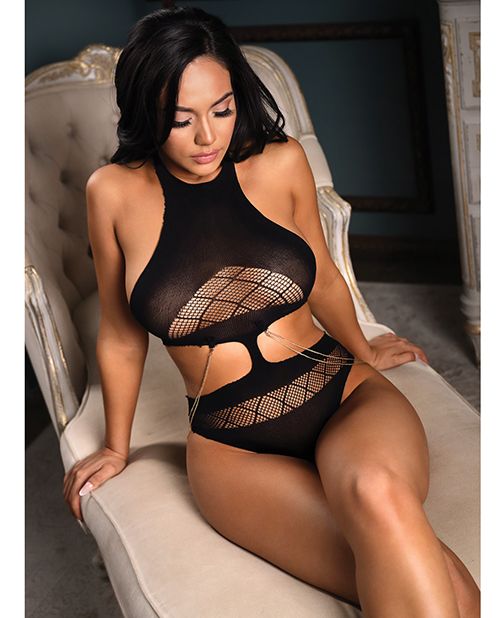 Vixen Nothing On You Seamless Cut-Out Teddy With Removable Chain Accents