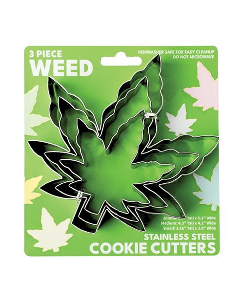 Sleazy Greetings Weed Cookie Cutter 3 Piece Set