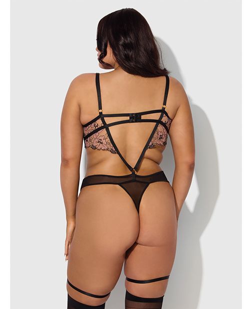 House of Desire Nova Lace Teddy With Garters