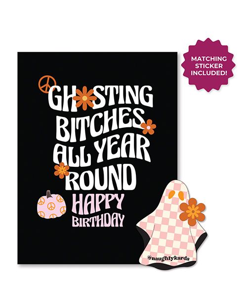 Kush Kards Halloween Ghosting Birthday Greeting Card With Sticker