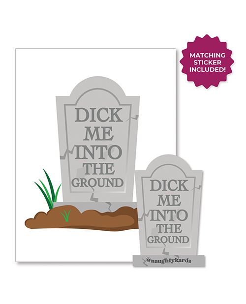 Kush Kards Halloween Dick In Ground Greeting Card With Sticker