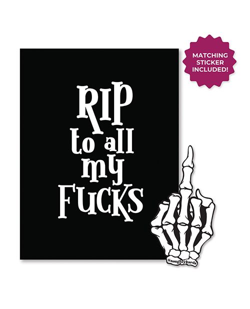 Kush Kards Halloween Halloween Rip Fucks Greeting Card With Sticker