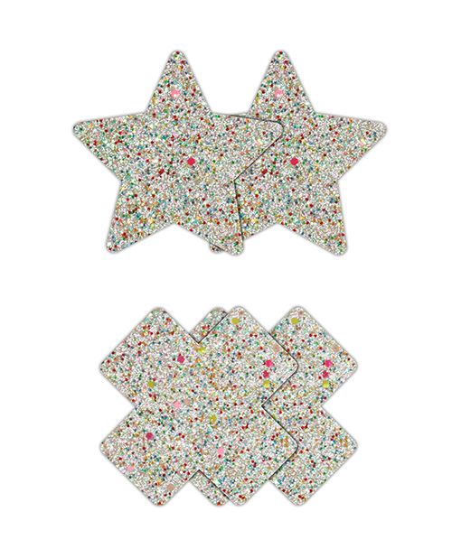 Pretty Pasties Star & Cross Glow in the Dark Pasties-2 Pair