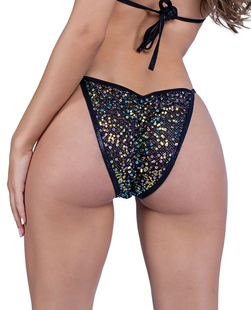 Roma Confidential Sequin Fishnet Bottom With Puckered Back