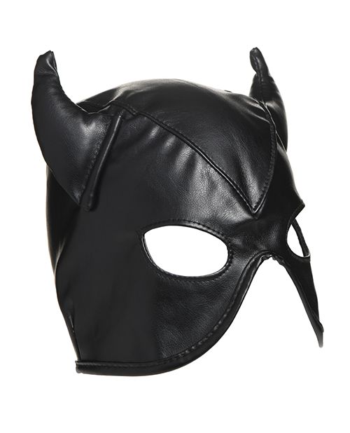 Master Series Dungeon Demon Bondage Hood With Horns