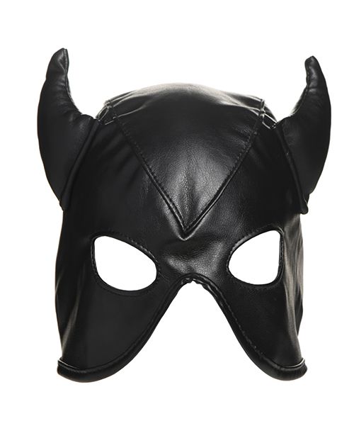 Master Series Dungeon Demon Bondage Hood With Horns