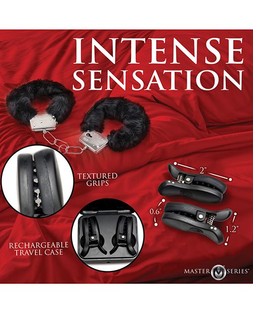 Master Series Dark Grip Vibrating Nipple Clamps