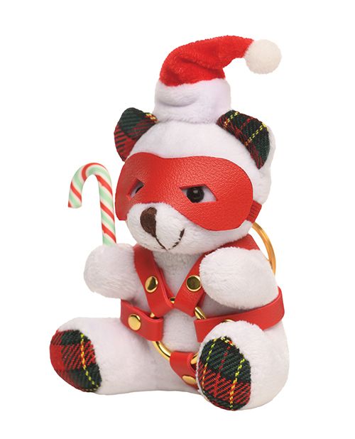 Master Series Holiday Bondage Teddy Bear Keychain-White