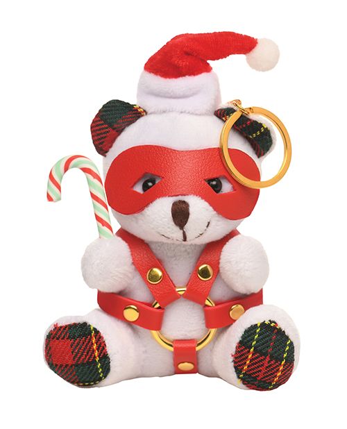 Master Series Holiday Bondage Teddy Bear Keychain-White