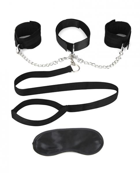 Lux Fetish Collar, Cuffs & Leash - Wicked Sensations