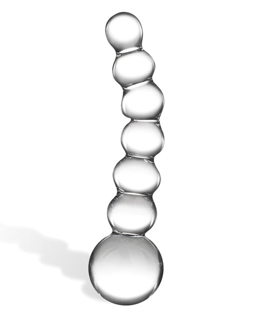 Curved Glass Beaded Dildo - Wicked Sensations