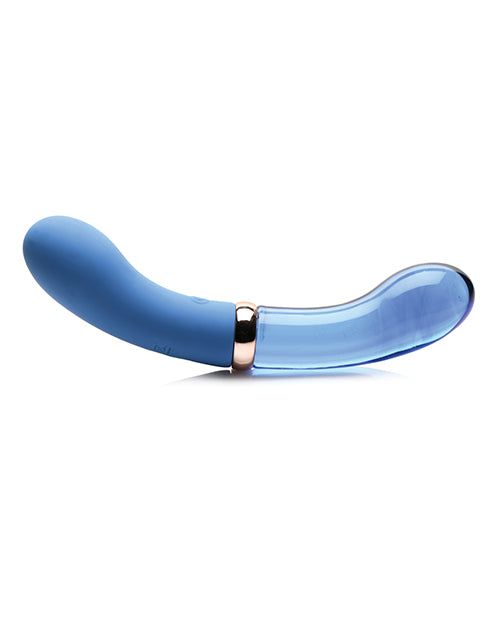 Prisms Vibra-Glass 10x Bleu Dual Ended G-Spot Silicone/Glass Vibrator